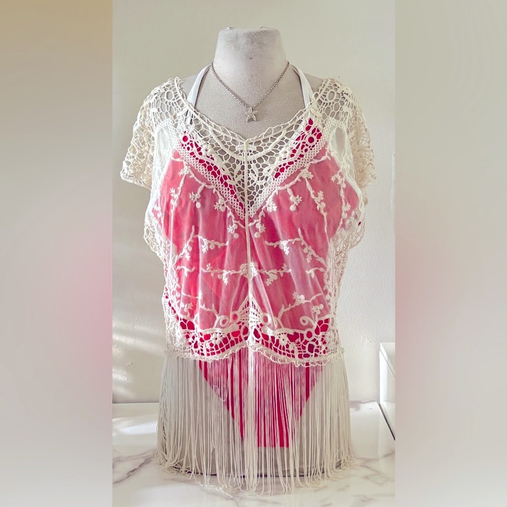 Crochet Cover-Up & Swimsuit Set👙